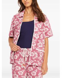 The Upside - Chemise Lahaina Cabana Zippée À Fleurs - Lyst