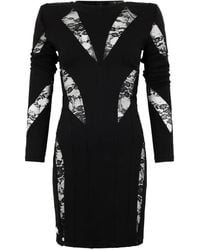 Philipp Plein - Mini Lace Long-Sleeve Dress - Lyst