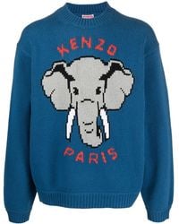 KENZO - Pull en maille intarsia à manches longues - Lyst