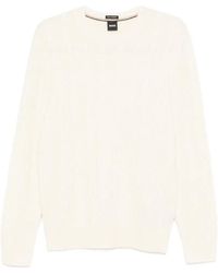 BOSS - Cable-Knit Crew-Neck Sweater - Lyst