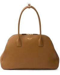 Prada - Large Leather Shopping Handbag - Lyst