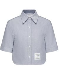 Thom Browne - Oxford Cropped Short-Sleeve Shirt - Lyst