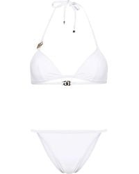 Dolce & Gabbana - Set Bikini A Triangolo Con Placca Logo - Lyst