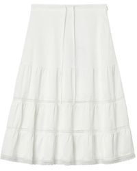 B+ AB - Jupe Mi-Longue Ornée De Dentelle À Volants Superposés - Lyst