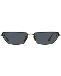Linda Farrow - Lunettes De Soleil Cleo À Monture Rectangulaire En Titane - Lyst