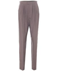 Saint Laurent - Pleated Silk Trousers - Lyst