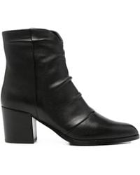 Bruno Premi - Ruched-Leather Ankle Boots - Lyst