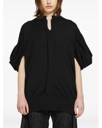 Junya Watanabe - Pull À Manches Froncées Et Col V - Lyst