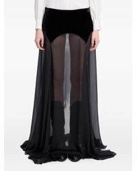 Ann Demeulemeester - Silk-Chiffon Maxi Skirt - Lyst