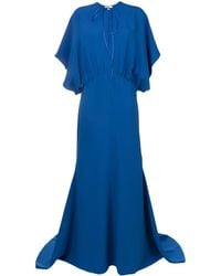 Esteban Cortazar Gedrapeerde Design Avondjurk - Blauw