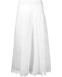 Waimari - Kaluha Lace-Trimmed Embroidered Maxi Skirt - Lyst