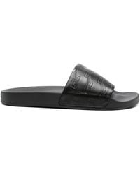 Balenciaga - Bb-Monogram Leather Pool Slides - Lyst