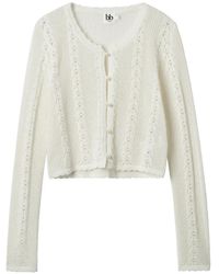 B+ AB - Openwork Long-Sleeve Cardigan - Lyst