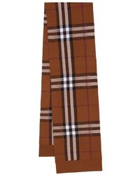 Burberry - Giant Check Wool Scarf - Lyst