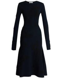 Erdem - Jacquard Long-Sleeve Midi Dress - Lyst