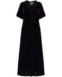 Baum und Pferdgarten - Abelline Ruffled Velvet Maxi Dress - Lyst