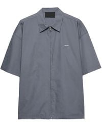 Prada - Chemise En Coton Technique À Manches Courtes - Lyst