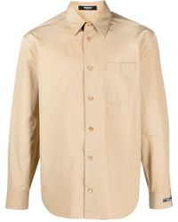 Versace - Katoenen Overhemd Met Popeline Textuur - Lyst