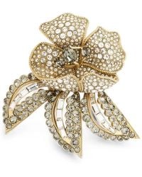 Dolce & Gabbana - Flower Brooch With Rhinestones - Lyst