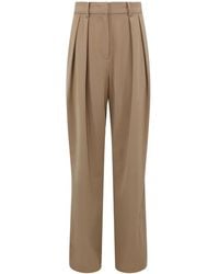 STAUD - Luisa Pleated Wide-Leg Trousers - Lyst