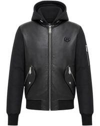 Philipp Plein - Eco-Leather Nylon Bomber Jacket - Lyst