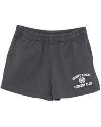 Sporty & Rich - Logo-Print Elasticated Shorts - Lyst