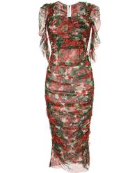 Dolce & Gabbana Jurk Met Portofino Print - Rood