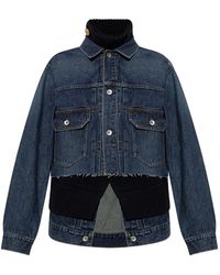 Sacai - Denim Jacket With A 'Vintage' Effect - Lyst