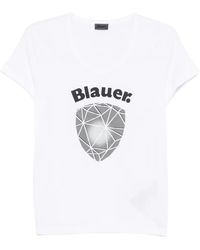 Blauer - Logo-Print Crew-Neck T-Shirt - Lyst