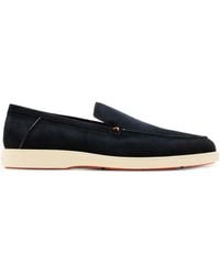 Santoni - Suede Stitch Detail Loafers - Lyst