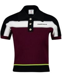CASABLANCA - Striped Short-Sleeve Polo Shirt - Lyst