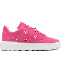 Stuart Weitzman - Sneakers Aus Wildleder Mit Kristallen - Lyst