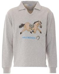 Edmmond Studios - Family Business Graphic-Print Organic Cotton Polo Shirt - Lyst