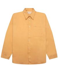 Marni - Logo-Embroidered Cotton Shirt - Lyst