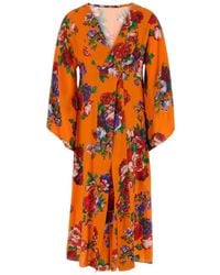 Moschino - Multicolour V-Neck Floral Print Dress - Lyst