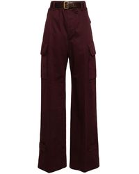 Saint Laurent - Logo-embroidered Straight Trousers - Lyst