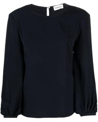 P.A.R.O.S.H. - Bishop Sleeves Round-Neck Blouse - Lyst