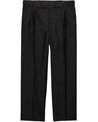 Prada - Pleated Wide-Leg Trousers - Lyst