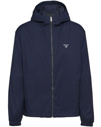 Prada - Logo-print Hooded Jacket - Lyst