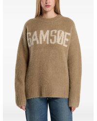 Samsøe & Samsøe - Sajeanne Samsoe Logo-Intarsia Knitted Sweater - Lyst