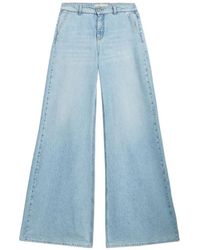 Blumarine - Stone Washed Palazzo Pants - Lyst