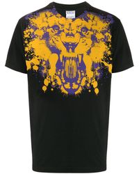 men paint drip print skinny shirt