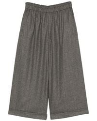 Daniela Gregis - Herringbone-Pattern Wide-Leg Palazzo Pants - Lyst