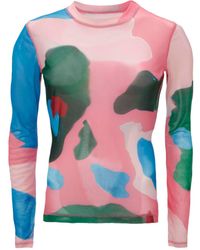 JW Anderson - Abstract-print Long-sleeve Mesh Top - Lyst