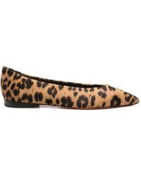 Santoni - Nora Leopard-Print Ballet Flats - Lyst