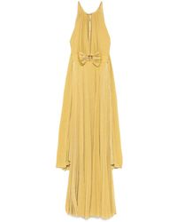 Elisabetta Franchi - Robe Longue À Effet Métallisé - Lyst