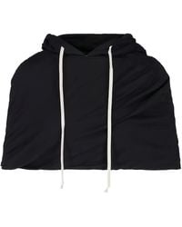 Rick Owens - Drawstring Cropped Hoodie - Lyst