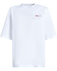 Marni - Bead-logo Detail Cotton T-shirt - Lyst