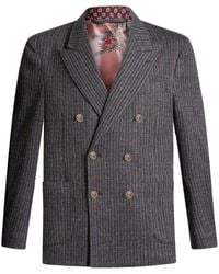Etro - Striped Double-breasted Blazer - Lyst