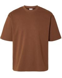 SELECTED - Crew-Neck T-Shirt - Lyst